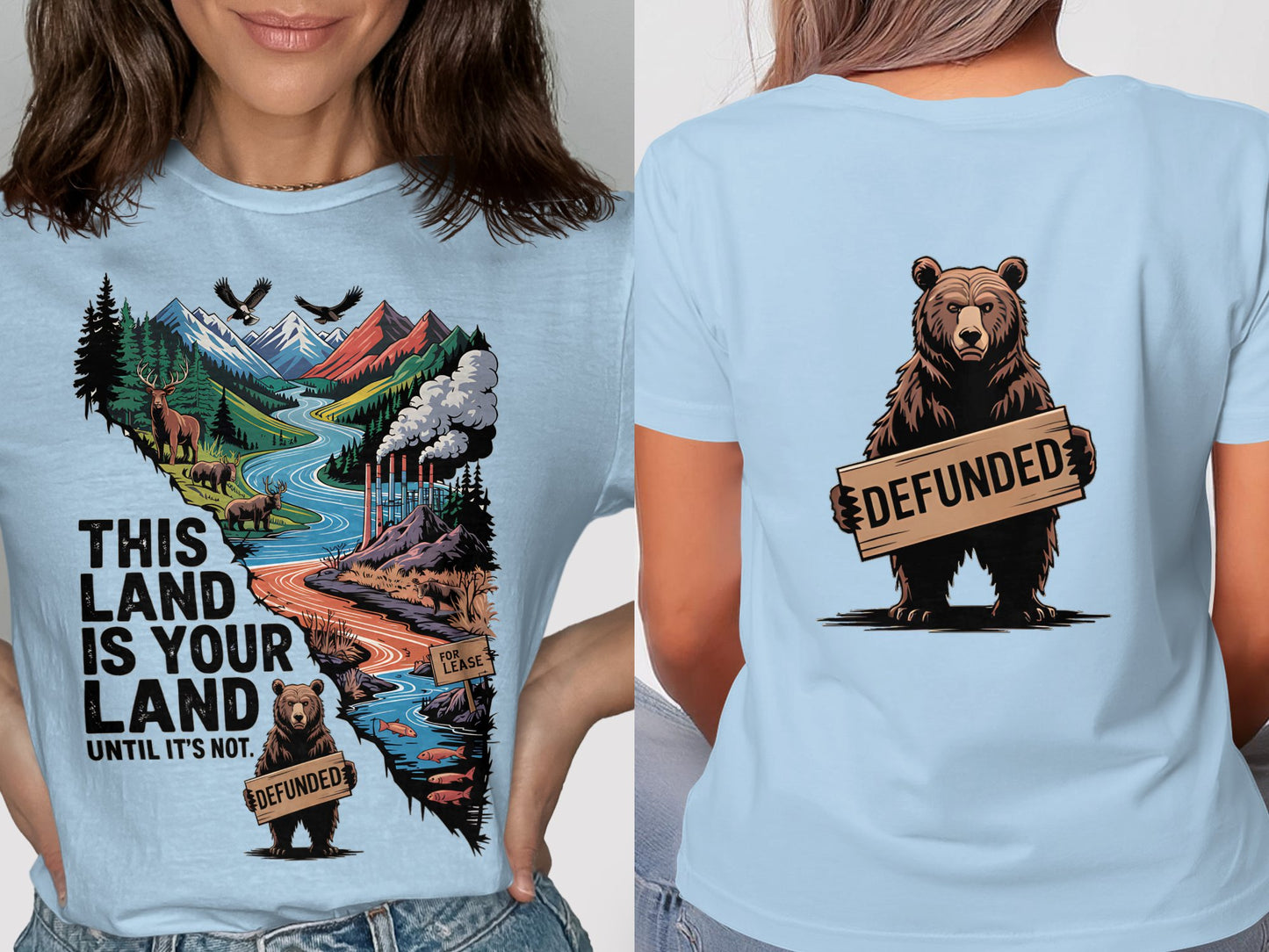 This Land Is Your Land Defund Bear Graphic Tee product