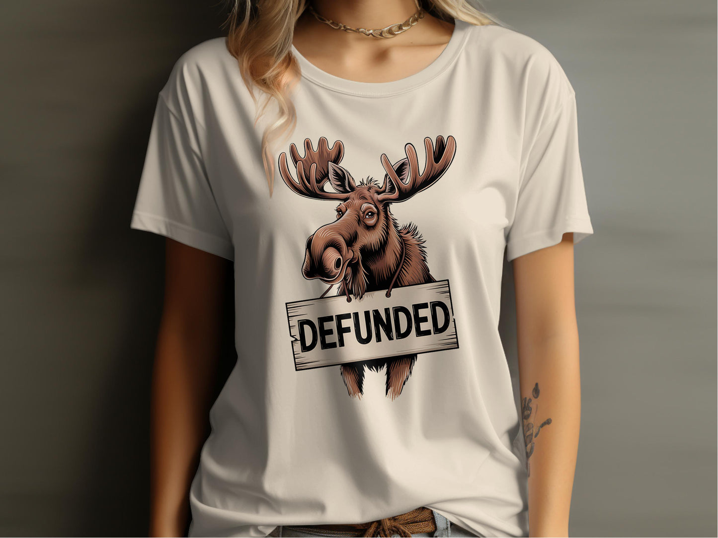 Defunded Moose Graphic Design T-Shirt product type