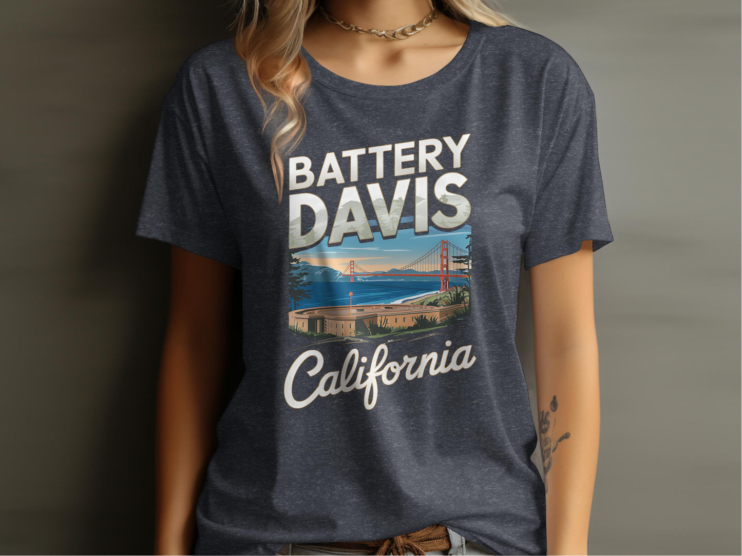 Stylish Battery Davis California graphic T-shirt product type