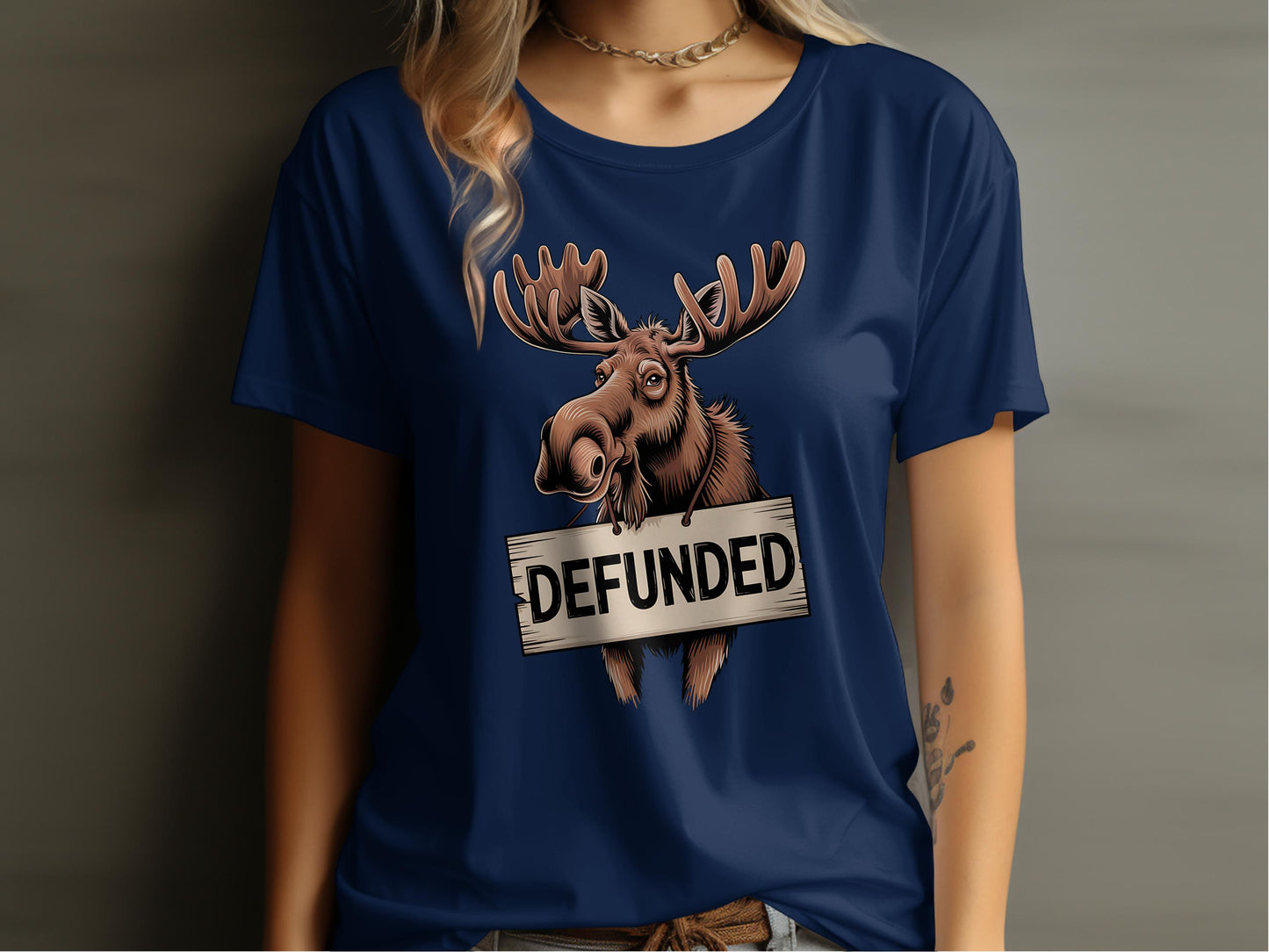 Defunded Moose Graphic Tee Entertaining Apparel product type