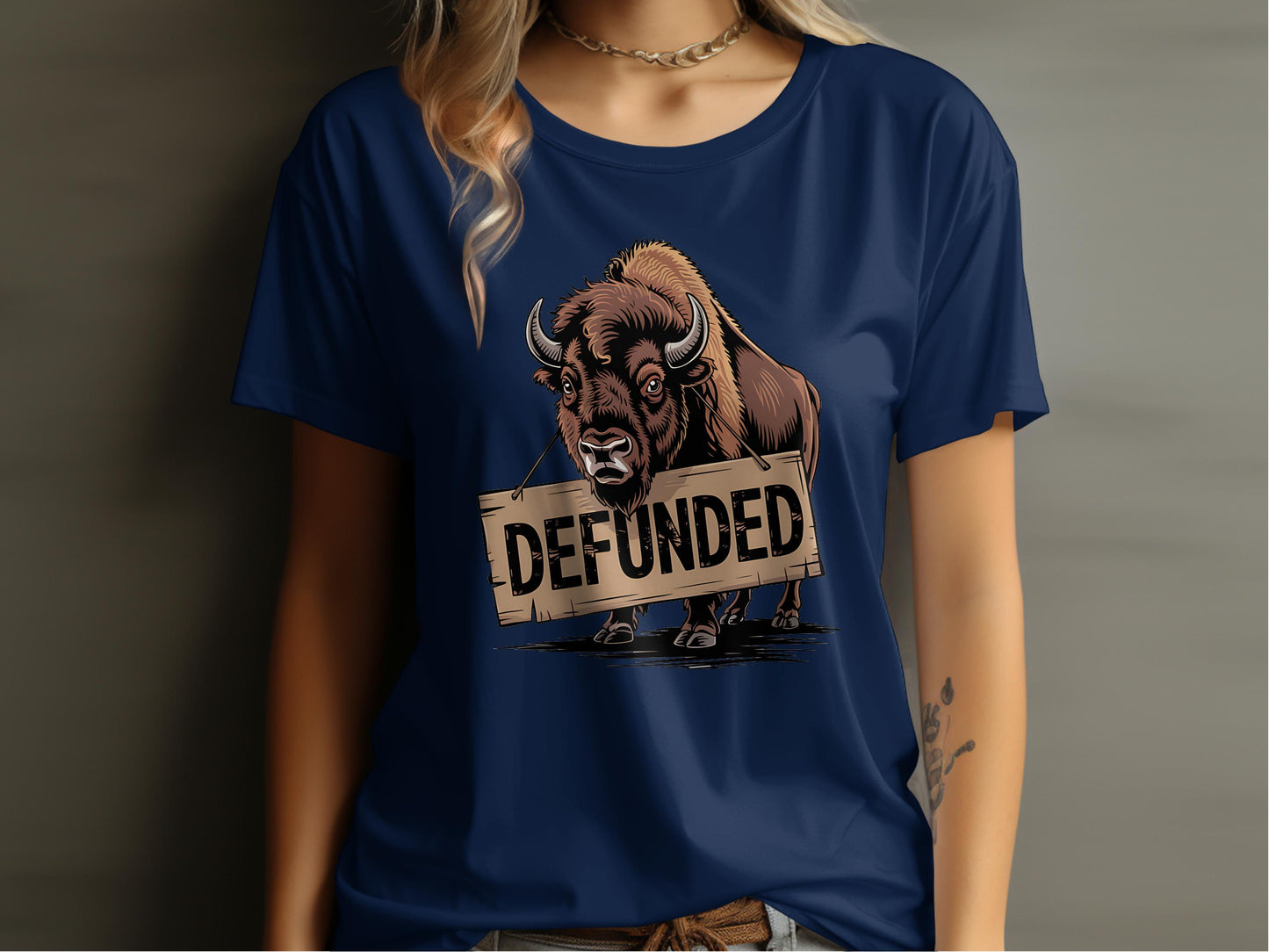Bold Buffalo Defunded Statement Graphic T-Shirt product type
