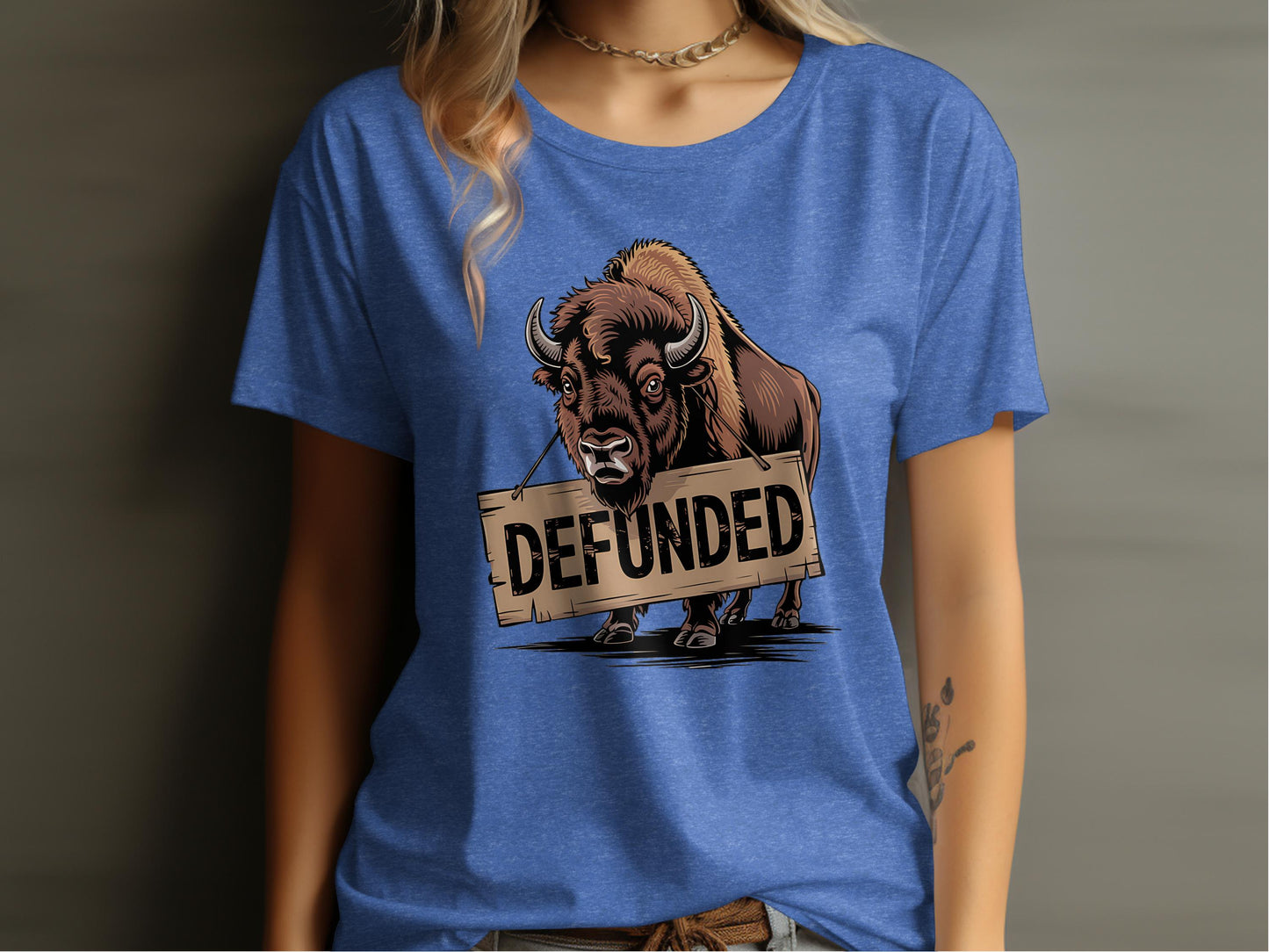 Defunded Bison Graphic Women's Short Sleeve T-shirt product