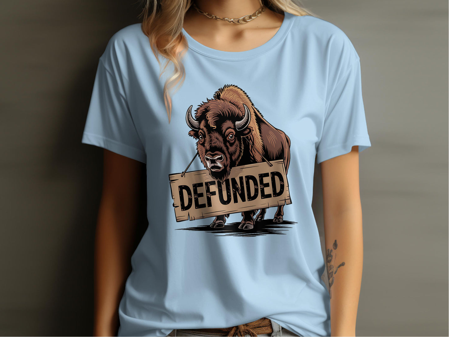 Defunded Buffalo Graphic Tees Casual Wear Product