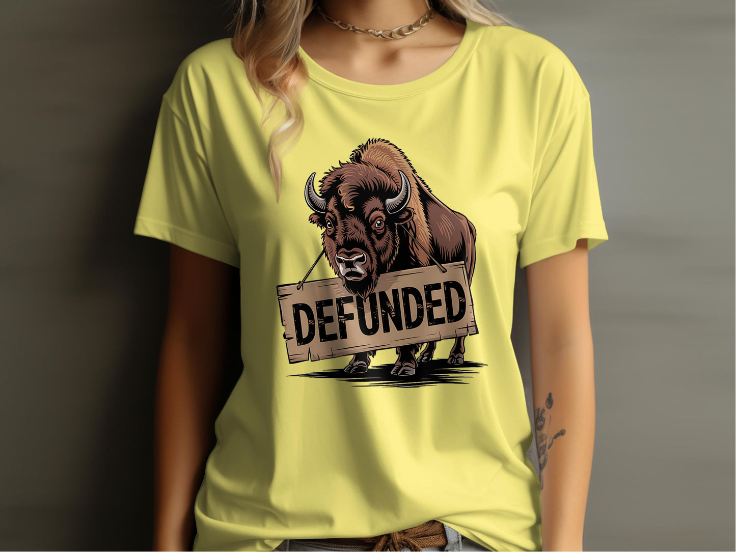 Defunded Buffalo Graphic Tee Casual Clothing Shirt product