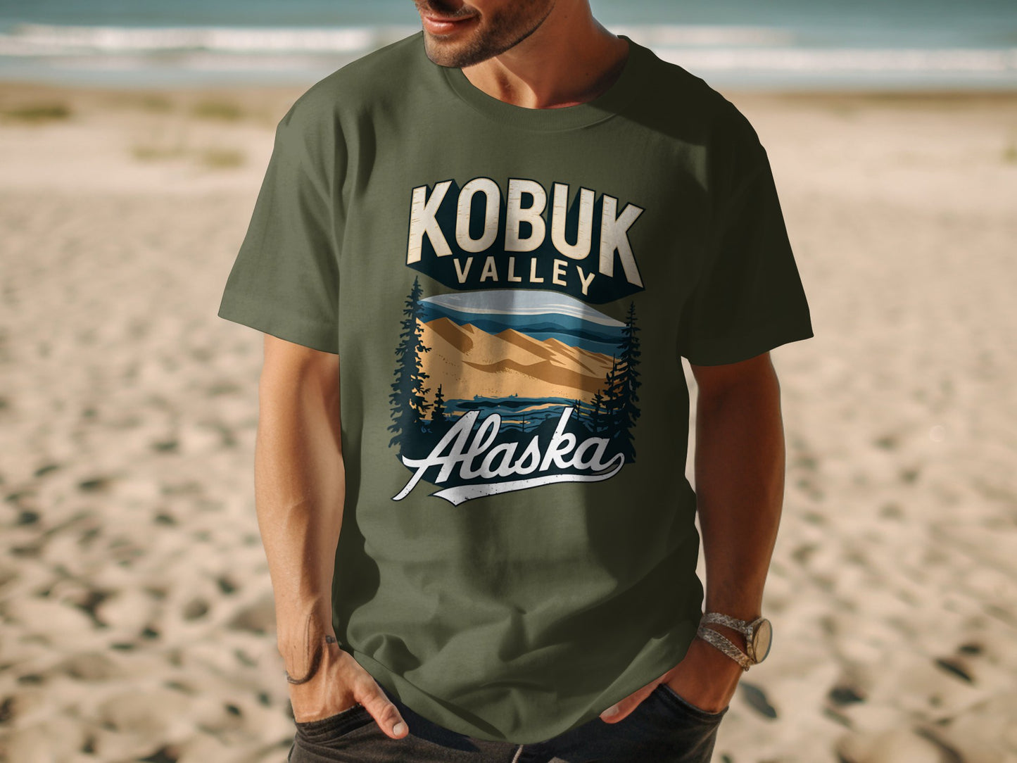 Kobuk Valley Alaska Graphic Beach T-Shirt product type