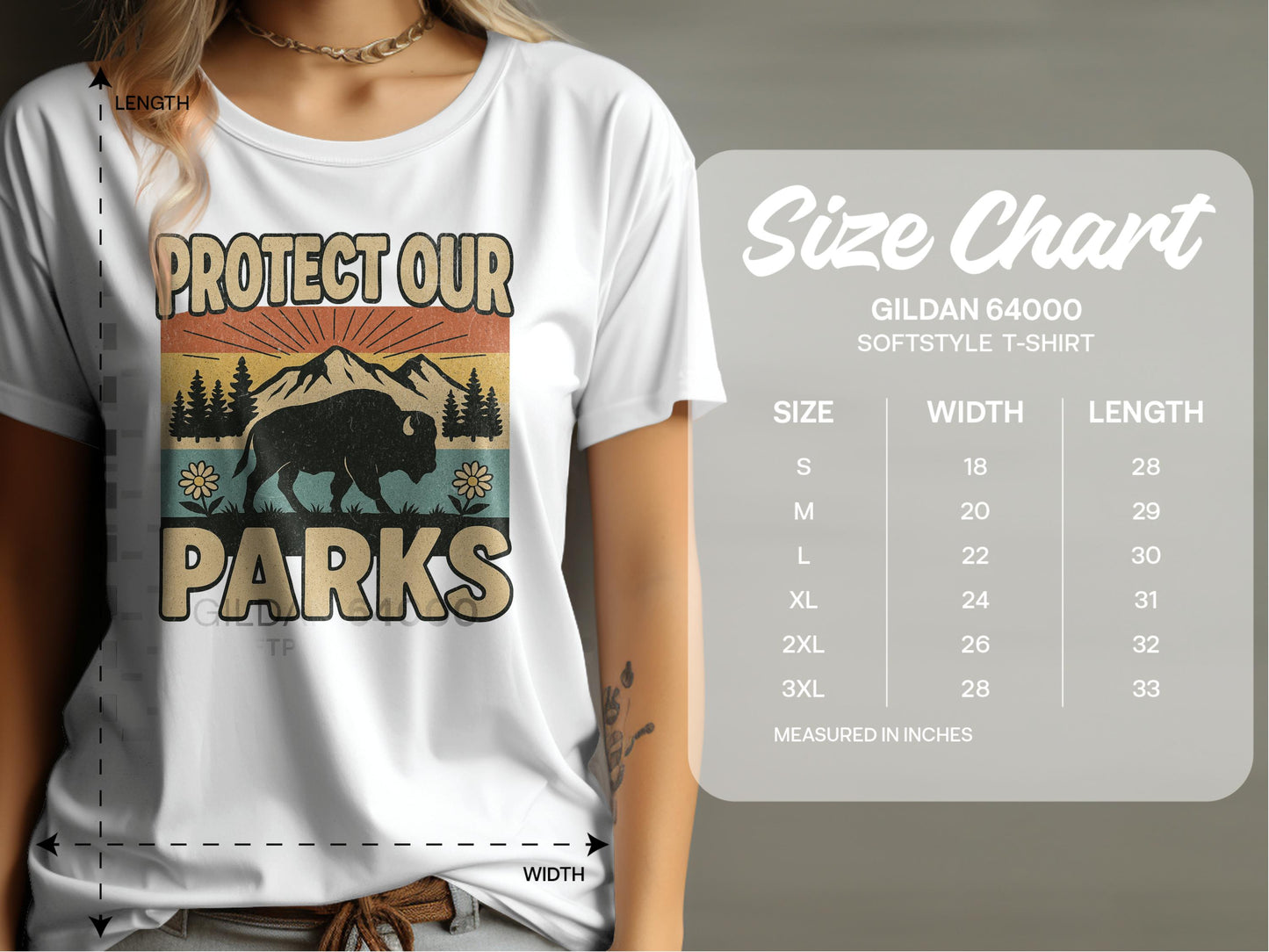 Protect Our Parks with Bison Graphic Design shirt