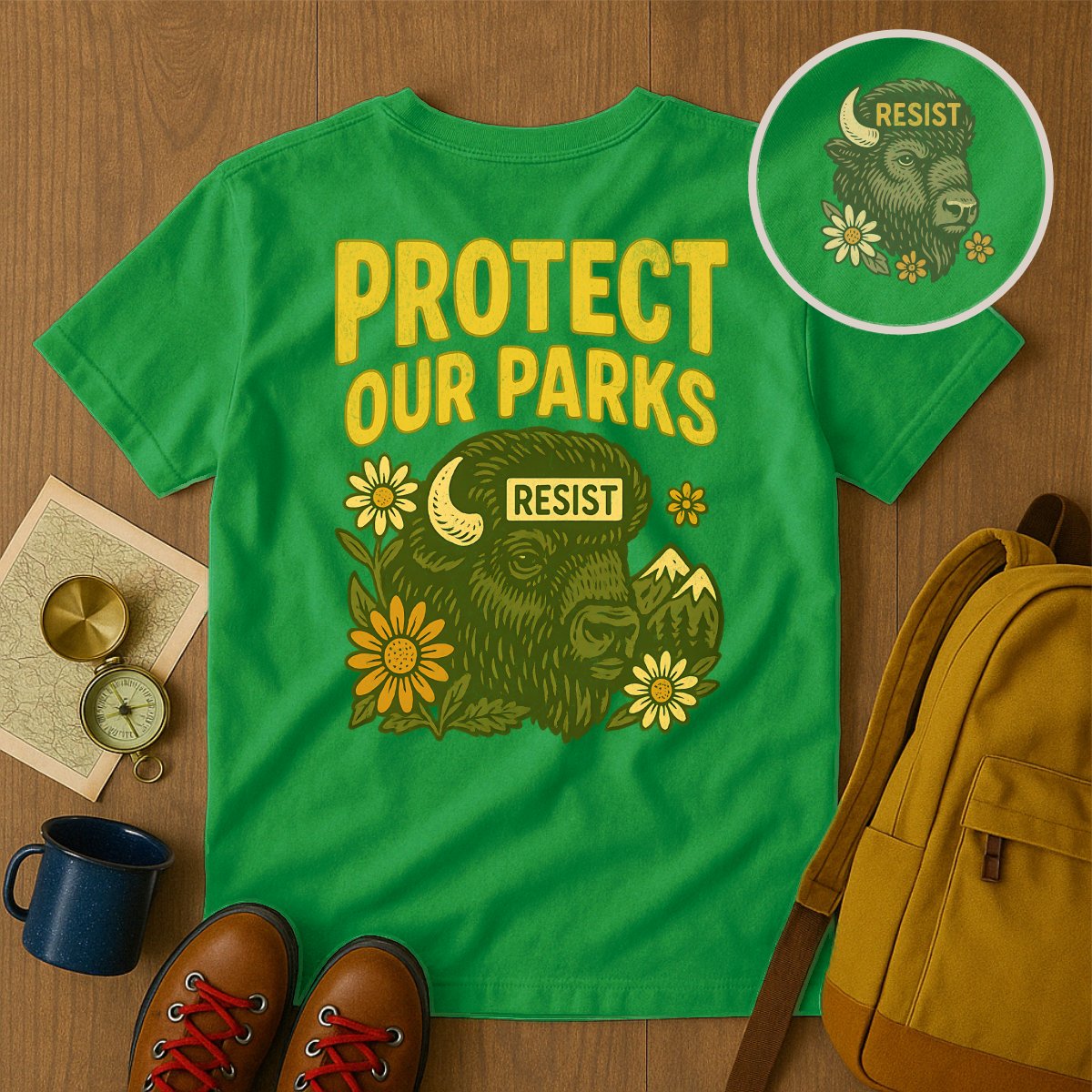 Protect Our Parks Resist Green T-Shirt product type