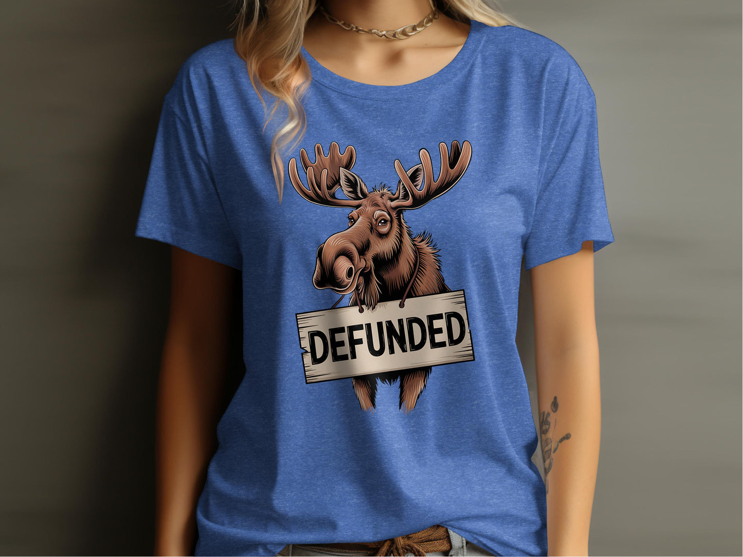 Funny Moose Defunded Graphic T-Shirt Product