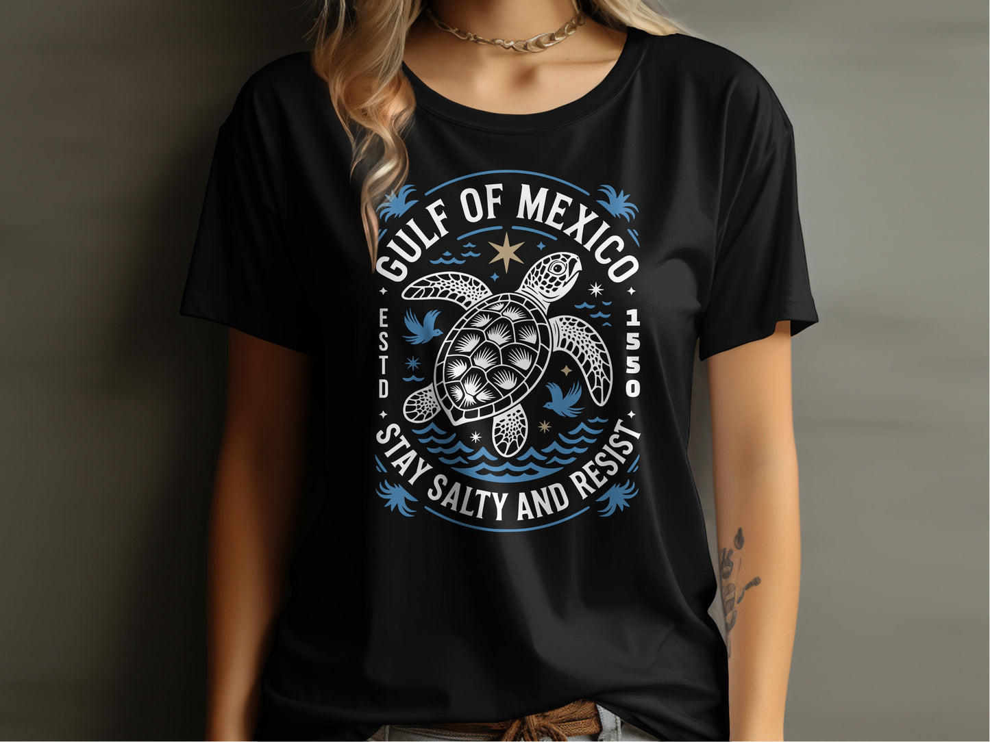 Gulf of Mexico Stay Salty Resist Turtle T-shirt product