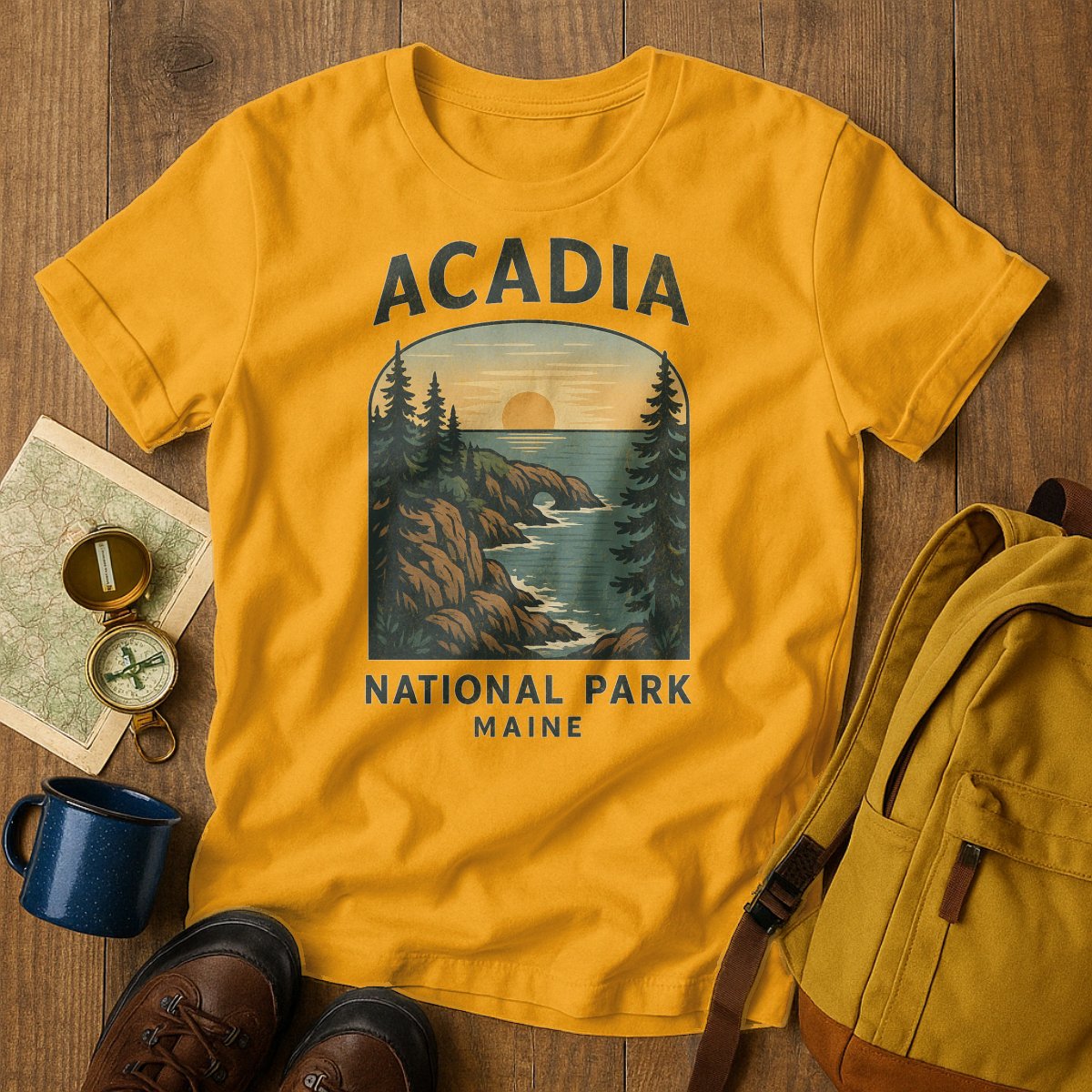 Acadia National Park Maine Scenic Graphic T-Shirt product