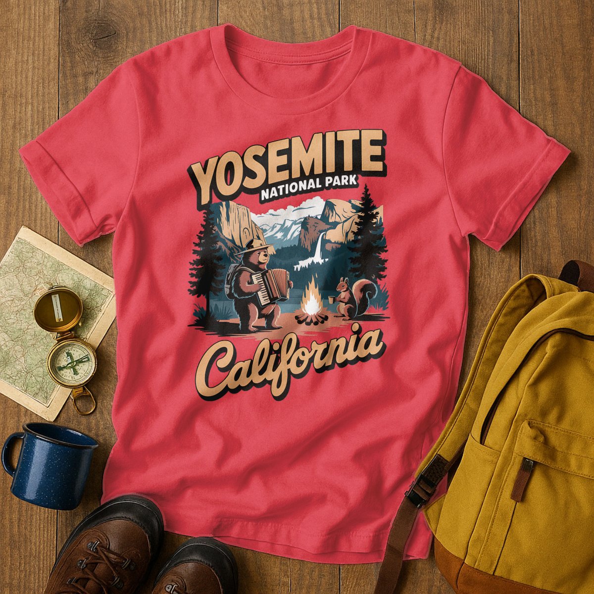 Yosemite National Park California camping T-shirt product