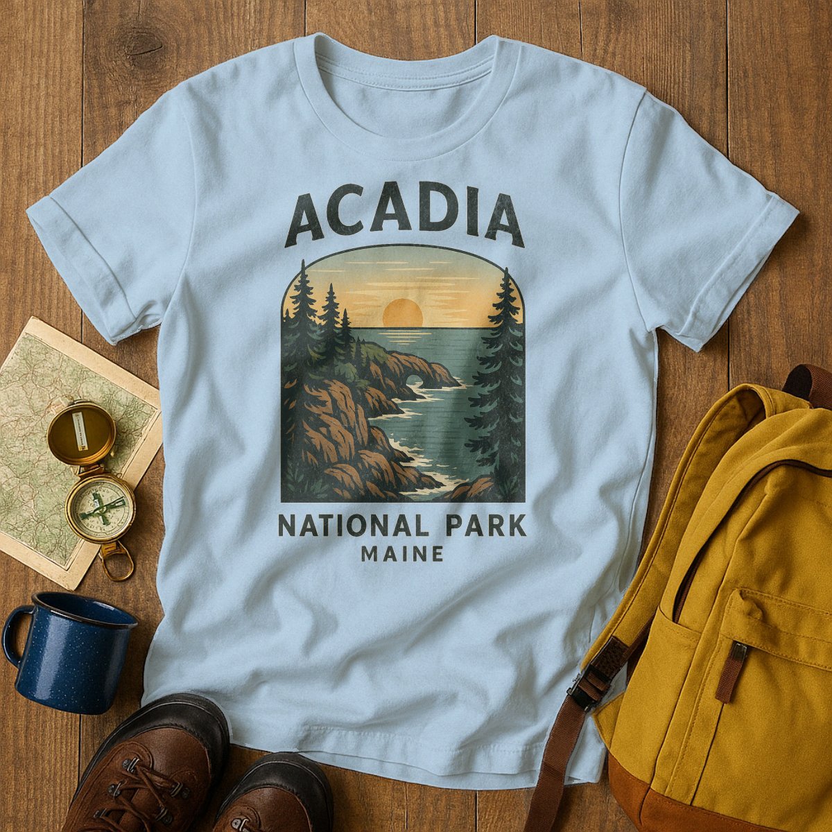 Acadia National Park Maine Scenic Graphic T-Shirt product