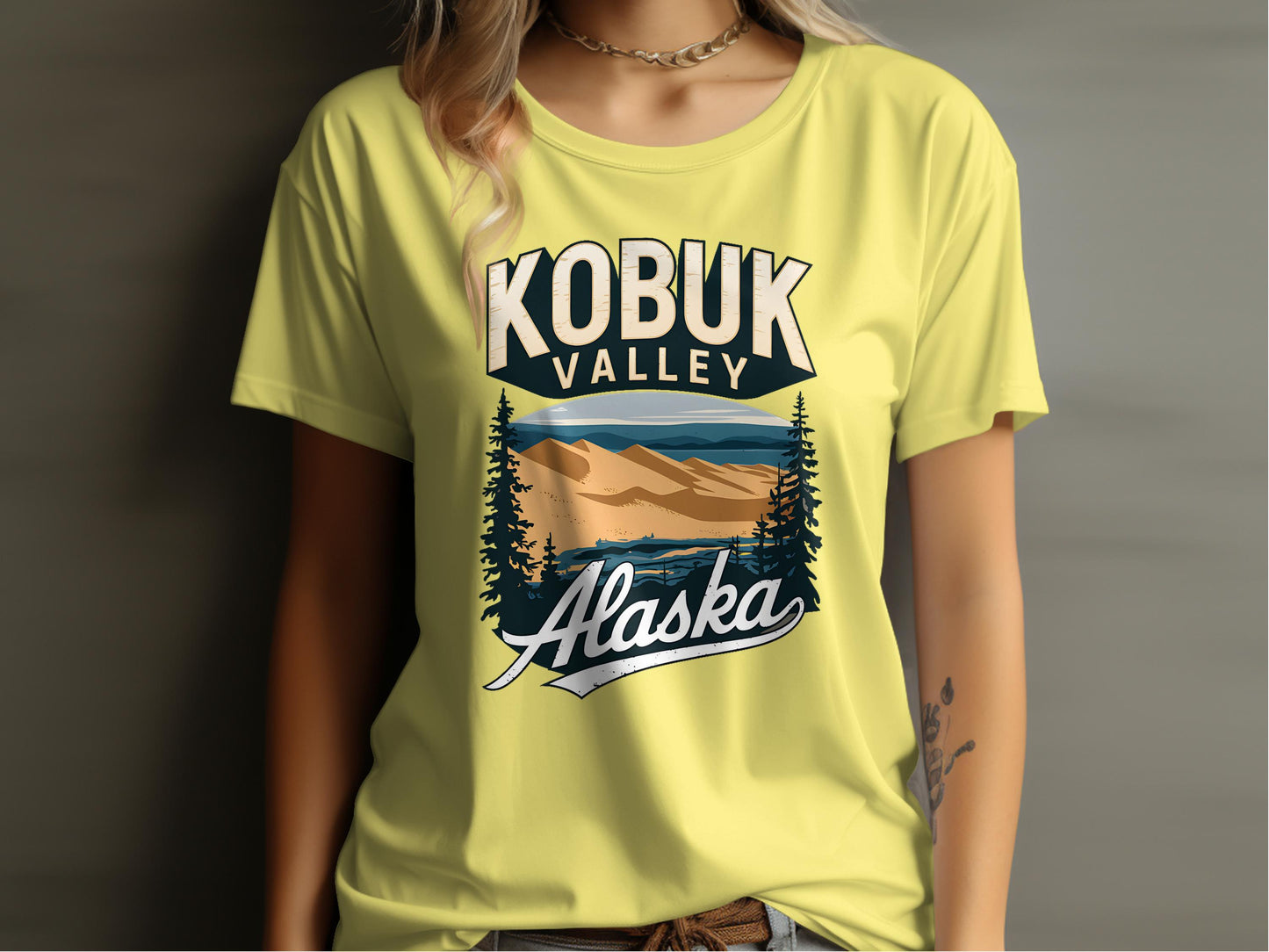 Kobuk Valley Alaska scenic landscape graphic t-shirt product