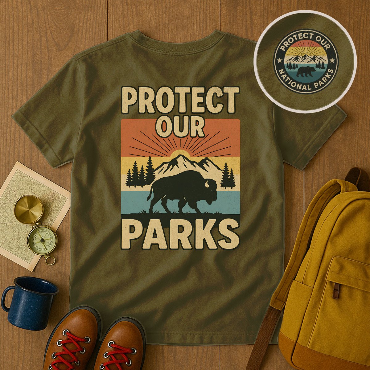 Protect Our Parks Bison Graphic T-Shirt product type