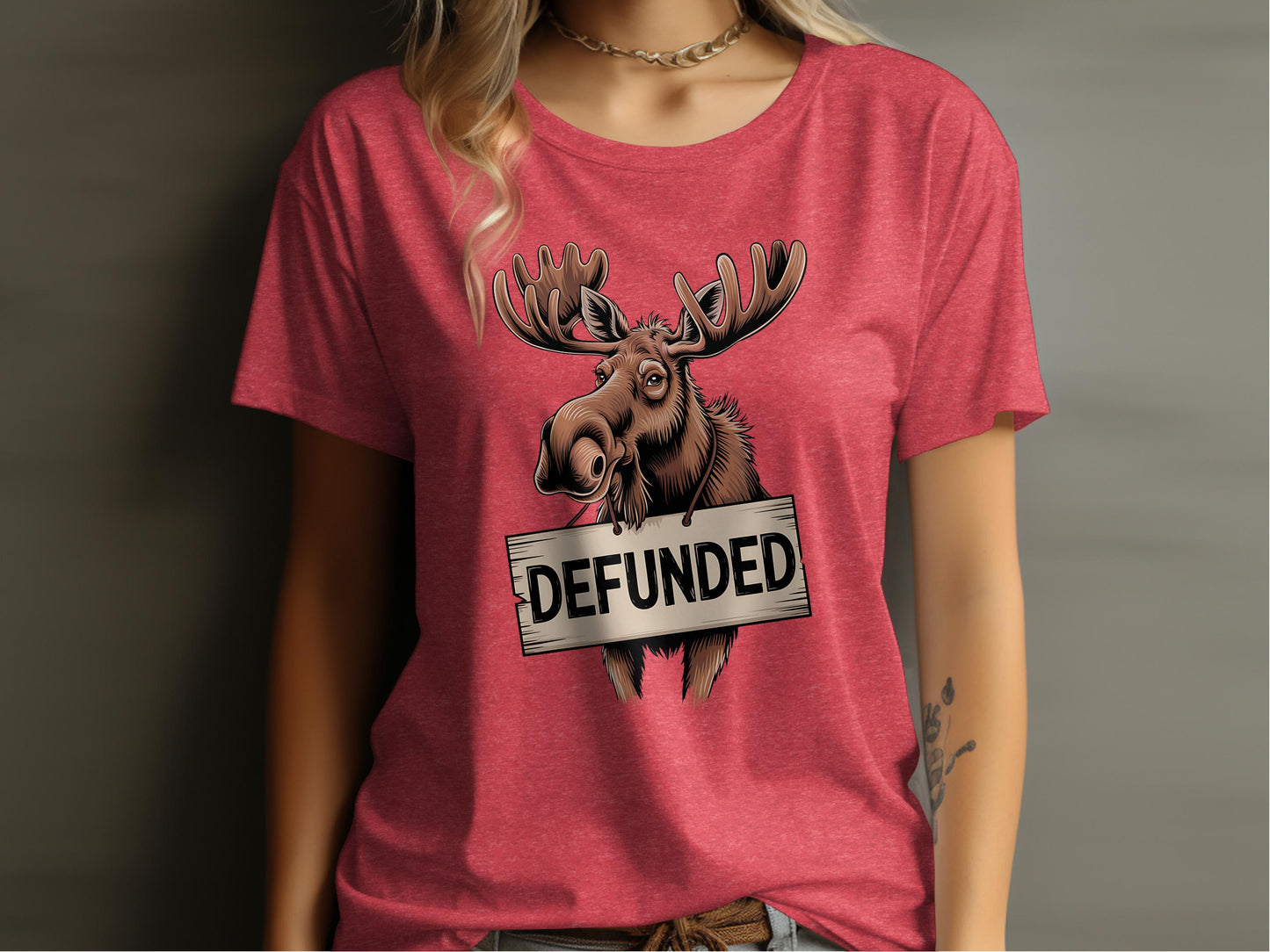 Defunded Moose Design Graphic Printed T-Shirt product