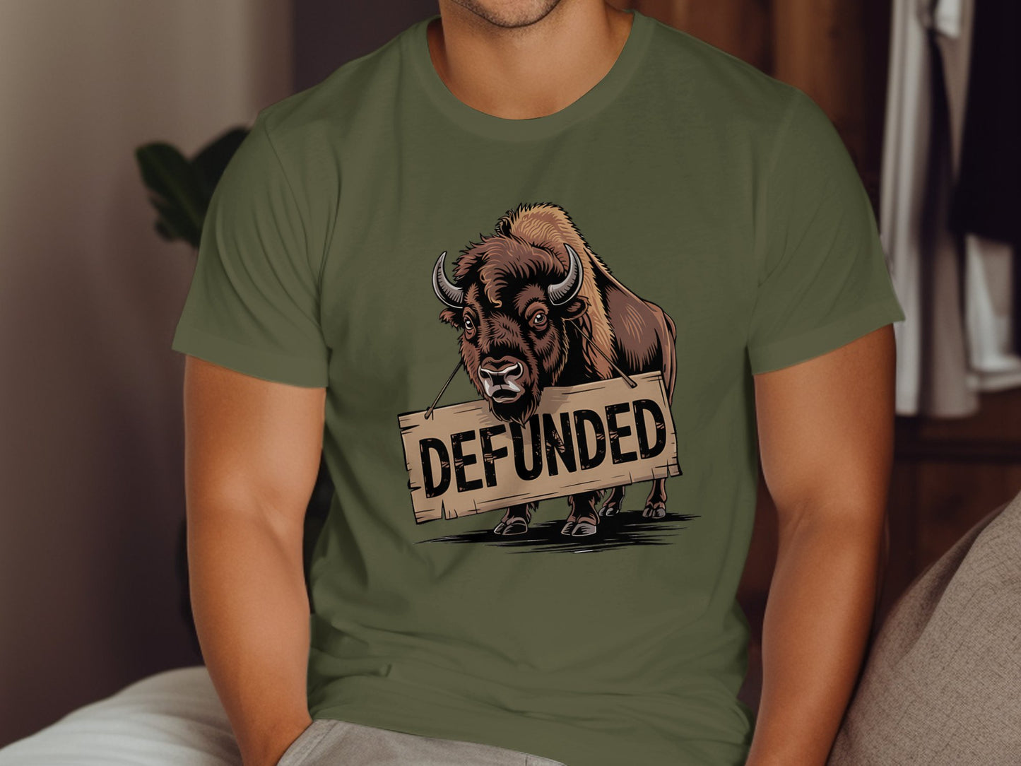 Defunded Buffalo Illustration Graphic Men's Shirt product