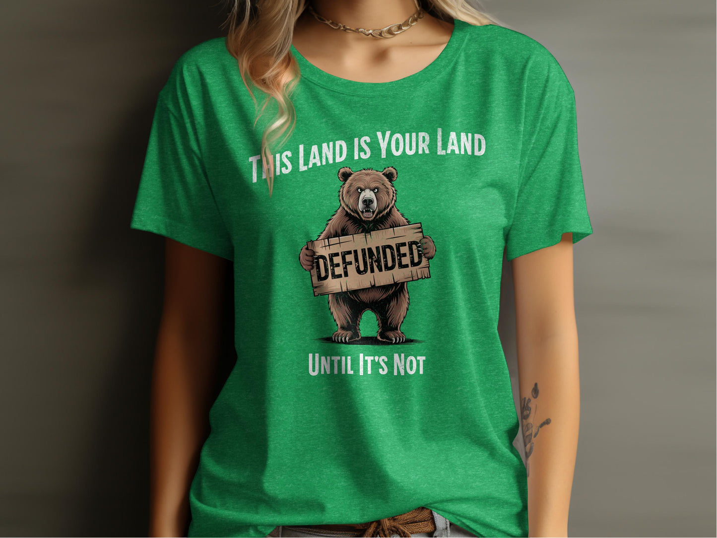 This Land Is Your Land Defunded Bear T-shirt product
