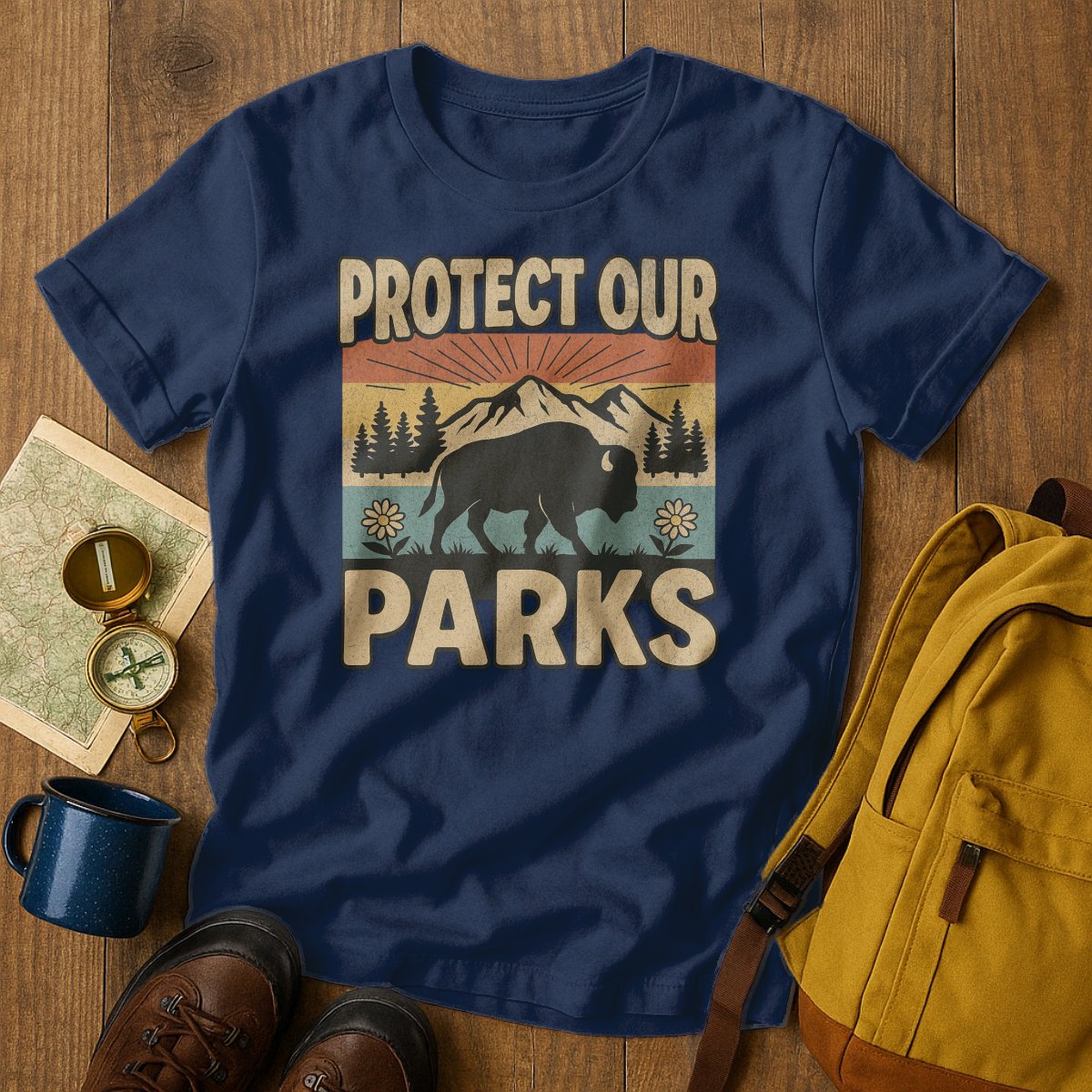 Protect Our Parks Graphic Bison T-Shirt product type