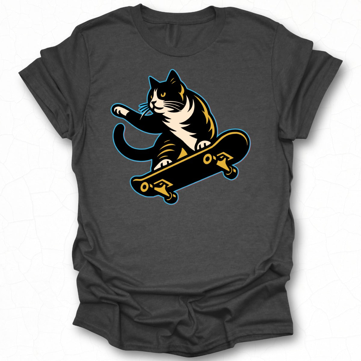 Skateboarding Cat Graphic T-Shirt for Trendy Outfits