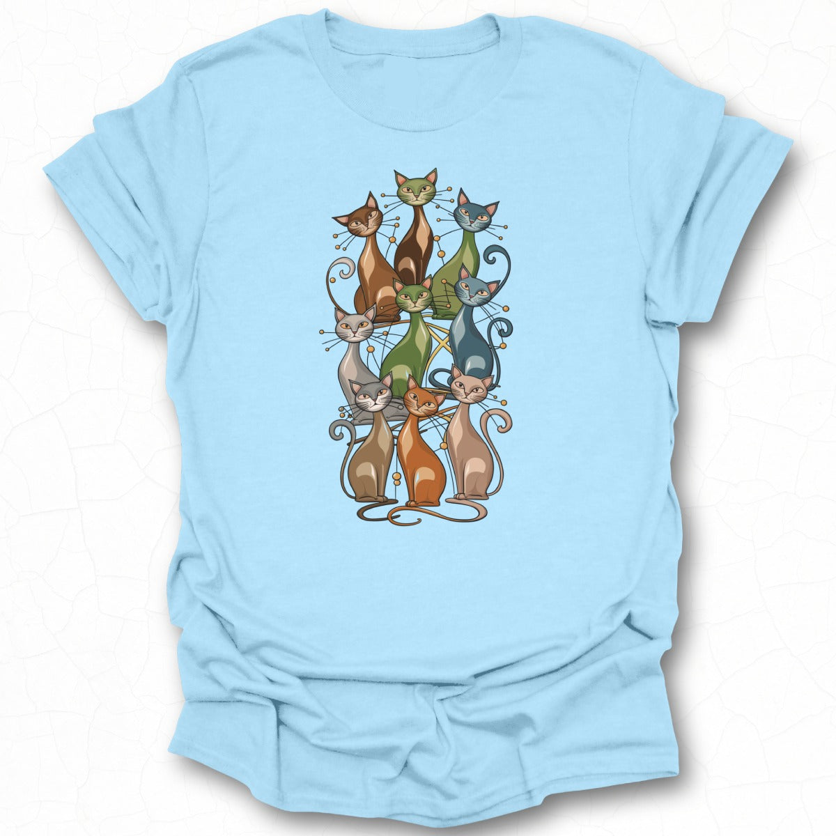 Whimsical Cat Stack Design Graphic Tee product
