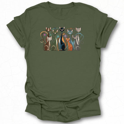 Cute Artistic Cats Design Short Sleeve T-Shirt