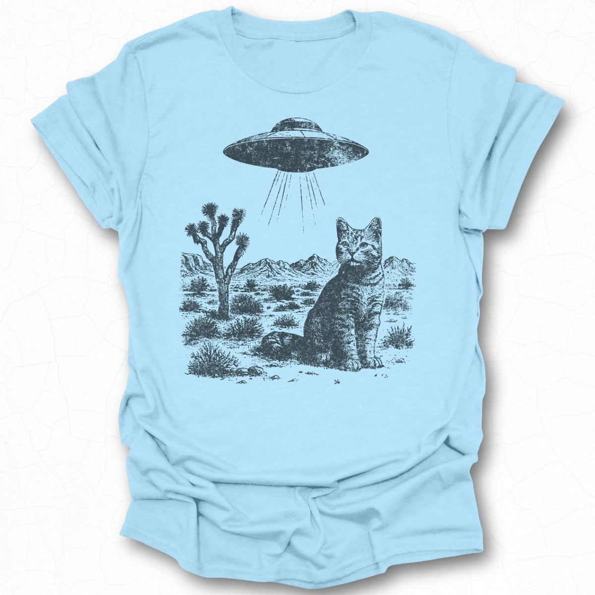 UFO Abduction Cat Graphic Tee for Unique Style