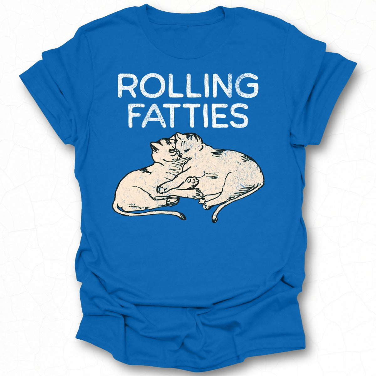 Rolling Fatties Cute Cats Funny Graphic T-Shirt