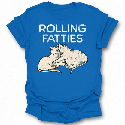 Rolling Fatties Cute Cats Funny Graphic T-Shirt