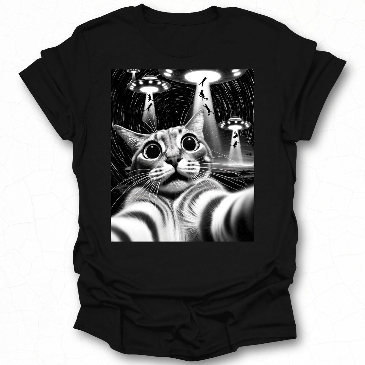 Alien Encounter with Curious Cat T-Shirt