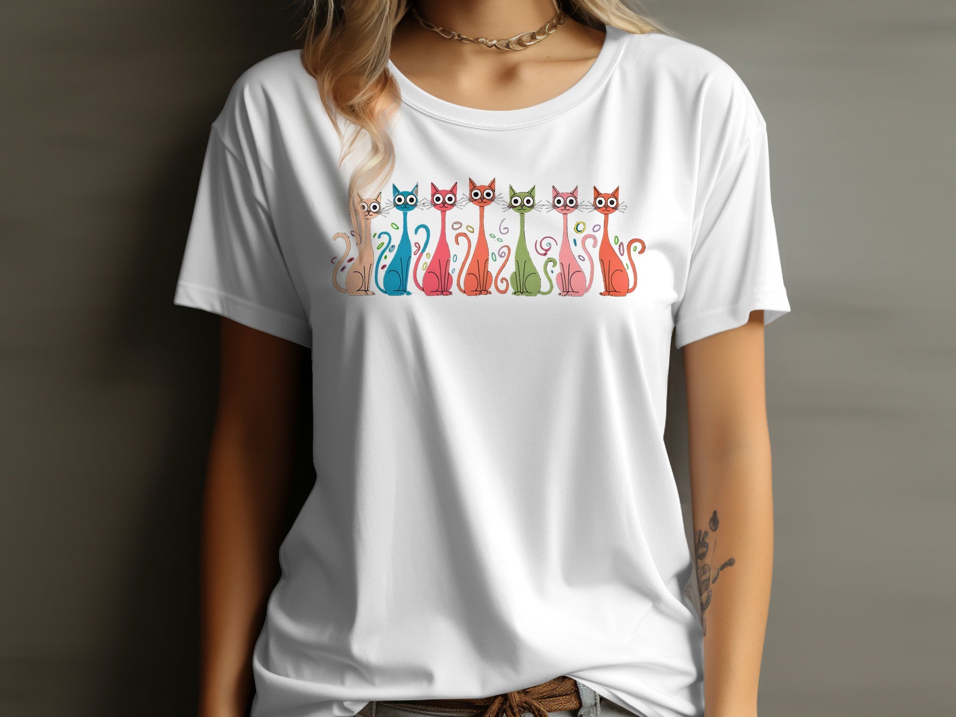 Colorful Cat Illustrations Women's T-Shirt