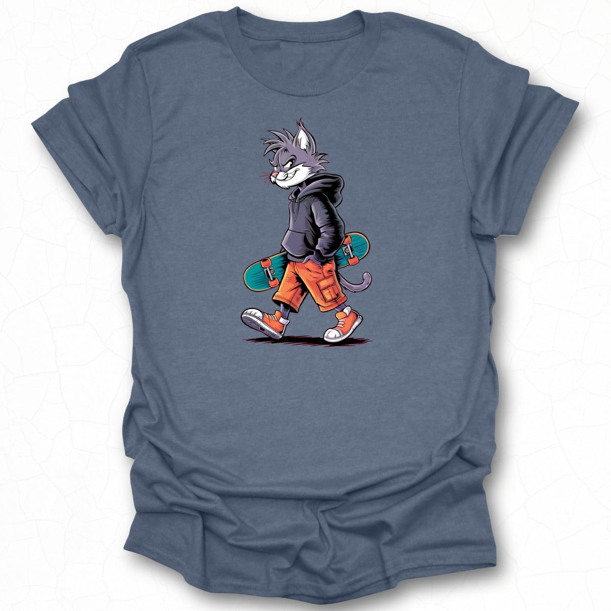 Cartoon Cat Skateboarding Graphic Tee product