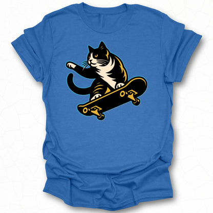 Skateboarding Cat Graphic Tee Perfect For Summer Shirt