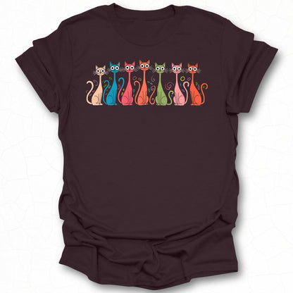 Colorful Cat Design Graphic Tee Shirt Product