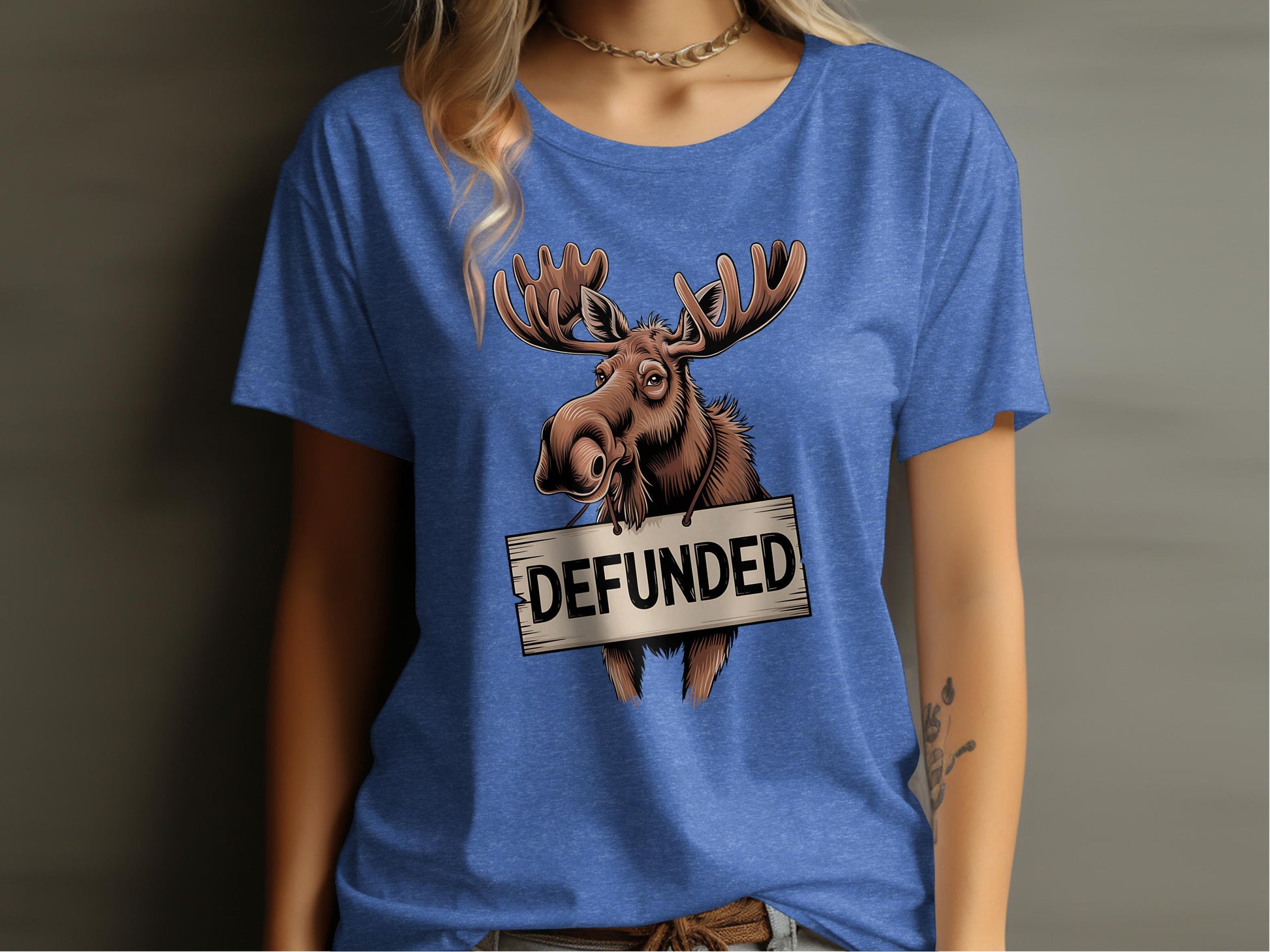 Funny Moose Defunded Graphic T-Shirt Product