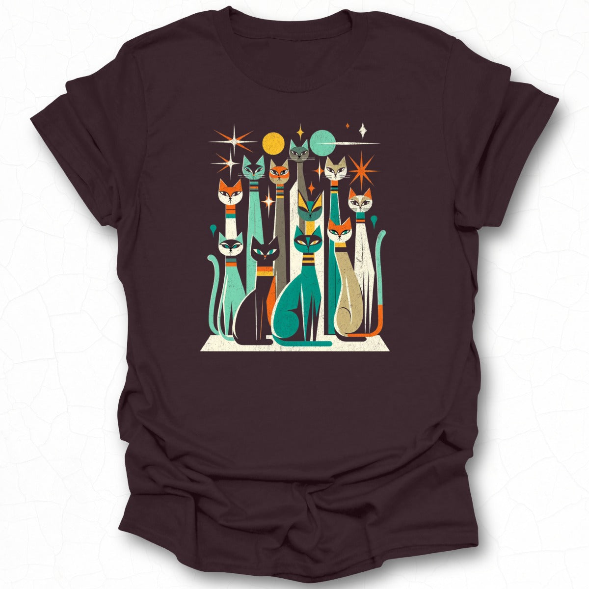 Retro Cats Abstract Graphic Tee Shirt Design