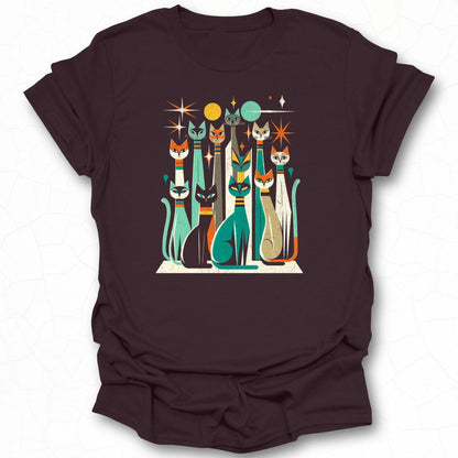 Retro Cats Abstract Graphic Tee Shirt Design