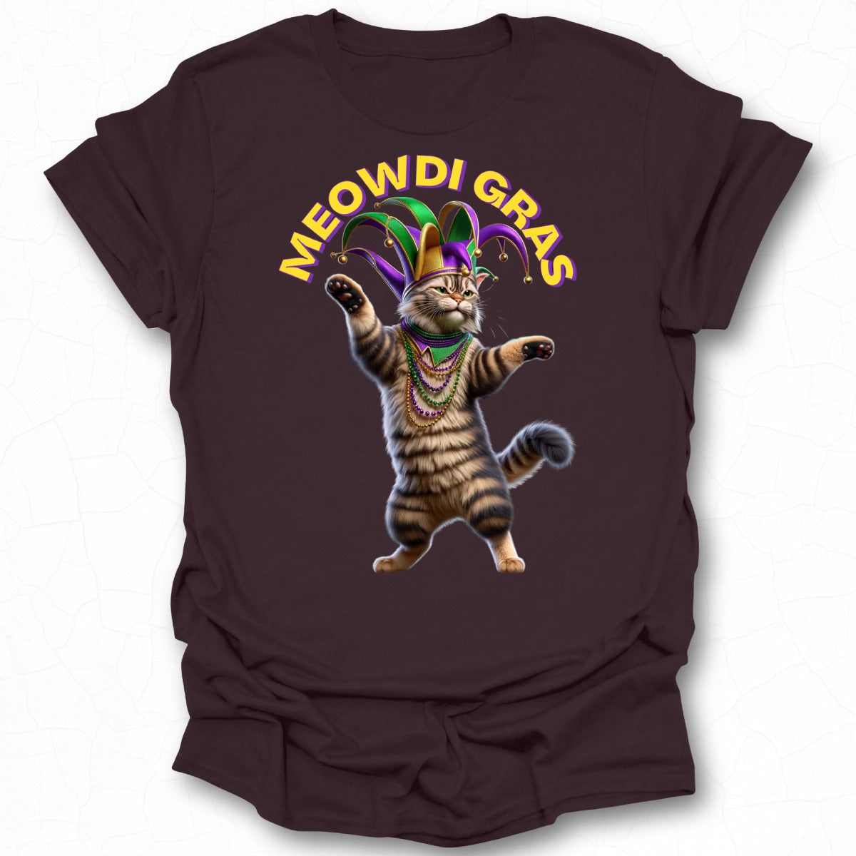 Meowdi Gras Cat Shirt Funny Carnival Pet Lover Tee