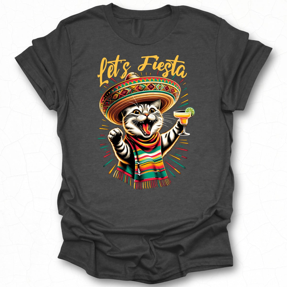 Let's Fiesta Sombrero Cat Graphic Tee