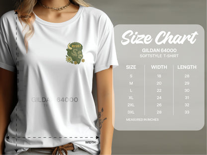 Resist Floral Design Graphic Tee Gildan 64000 T-Shirt product
