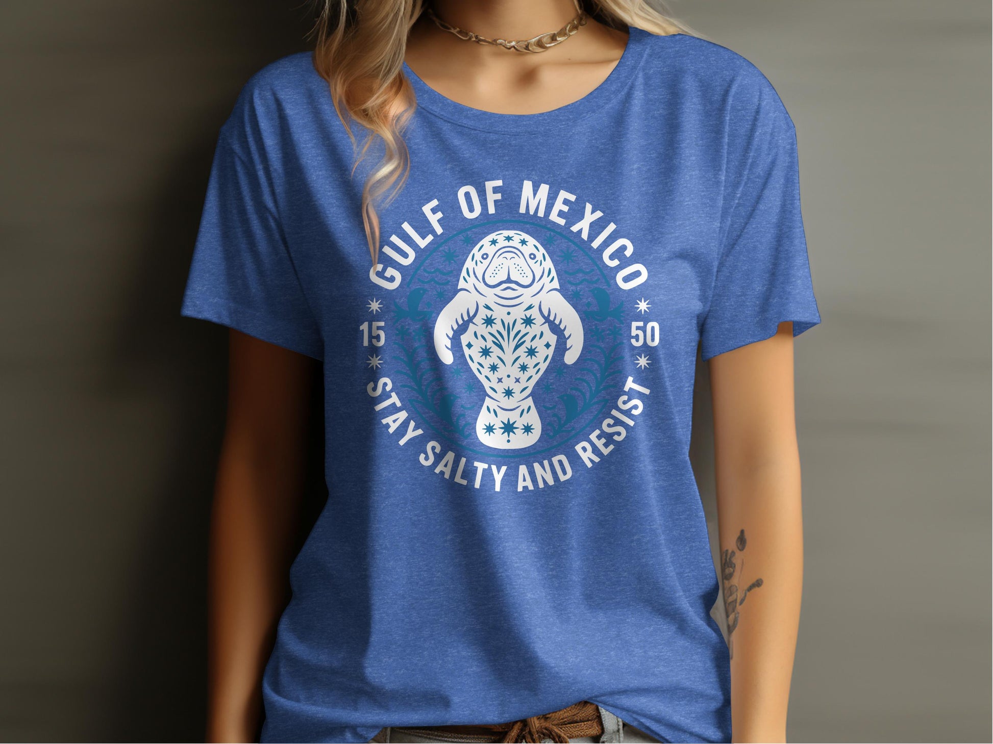 Gulf of Mexico Manatee Stay Salty and Resist T-Shirt product