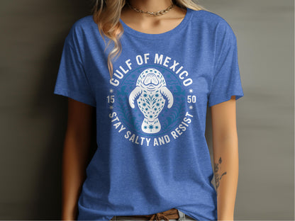 Gulf of Mexico Manatee Stay Salty and Resist T-Shirt product