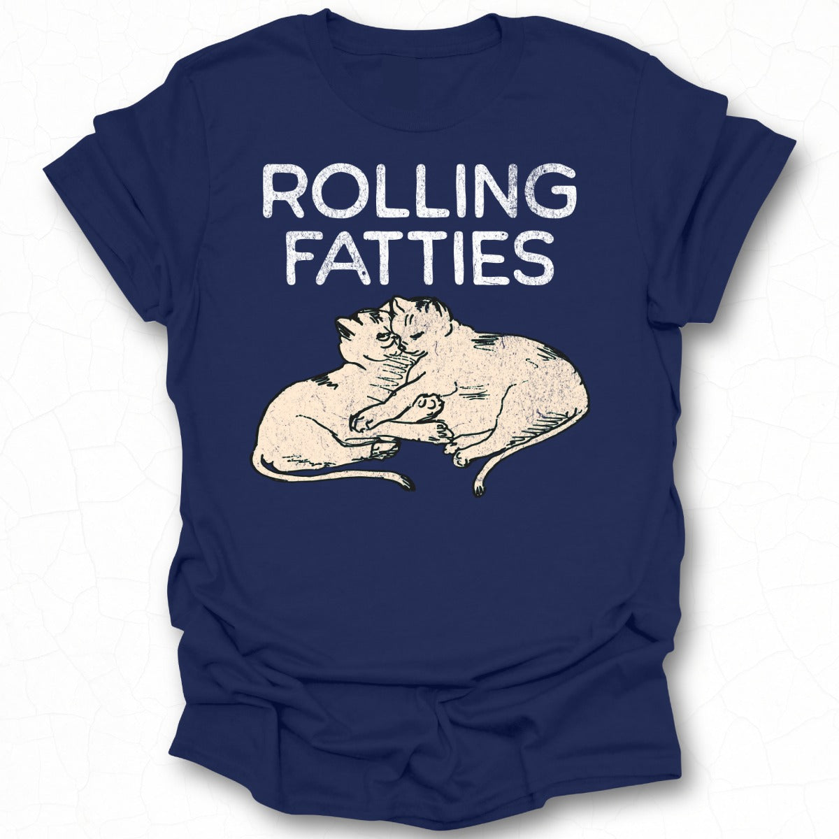 Rolling Fatties Funny Cats Graphic T-Shirt
