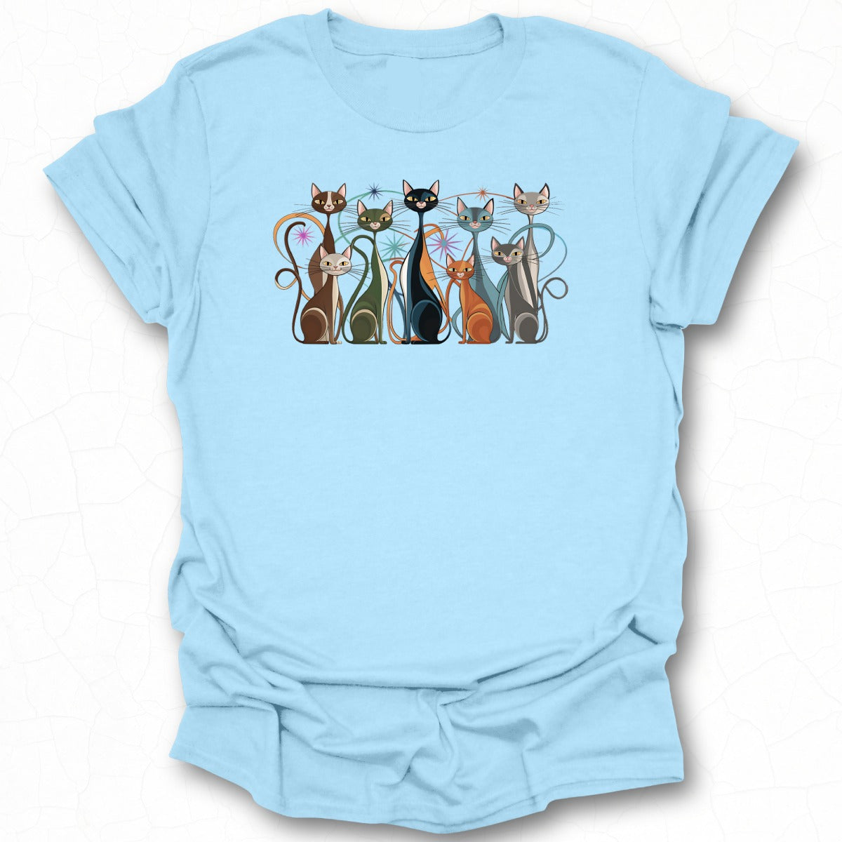 Colorful Cat Design Adorned on Cozy Wearable Art