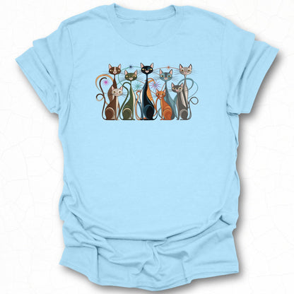 Colorful Cat Design Adorned on Cozy Wearable Art