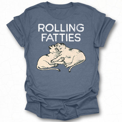 Rolling Fatties Graphic Cats T-Shirt