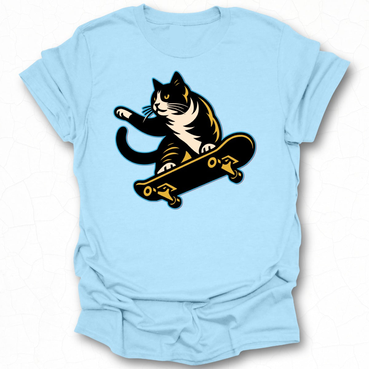 Fun Cat Skateboarding Graphic Tee Fun Cat Shirt