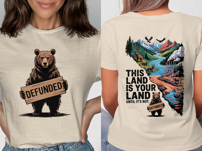 Defunded Bear Graphic T-Shirt Creative Art Apparel product