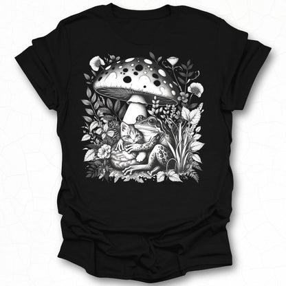 Enchanting Frog and Mushroom Graphic Tee