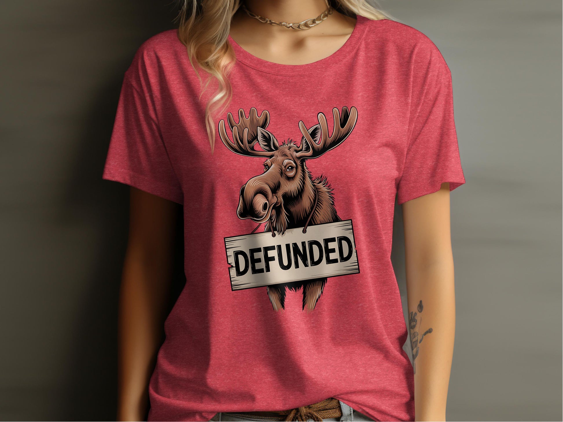 Defunded Moose Design Graphic Printed T-Shirt product