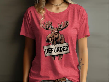 Defunded Moose Design Graphic Printed T-Shirt product